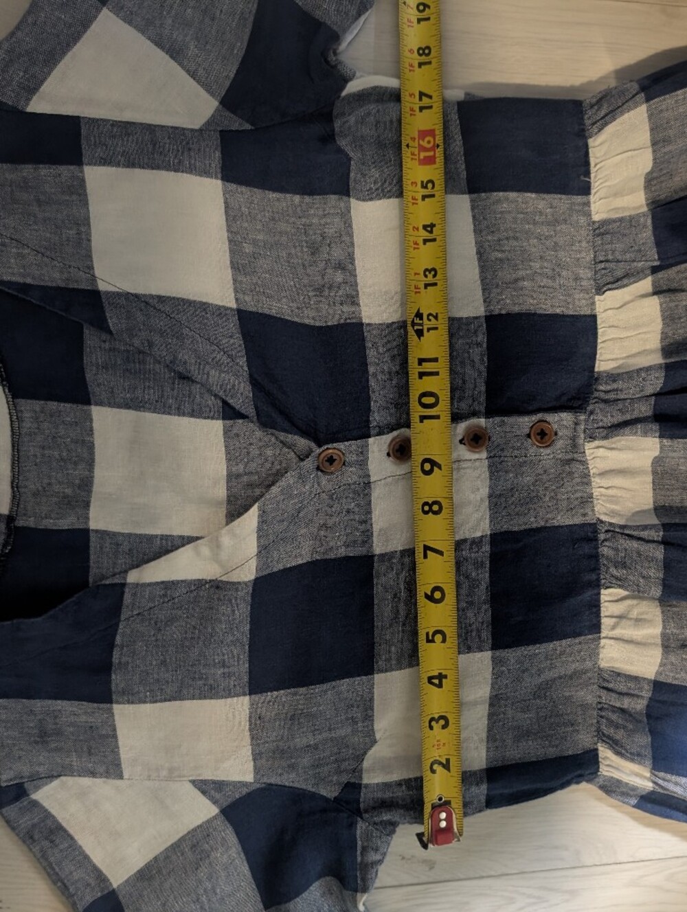 Pyne & Smith Blue & White Check European Linen Maxi Dress -S- - Picture 10 of 11